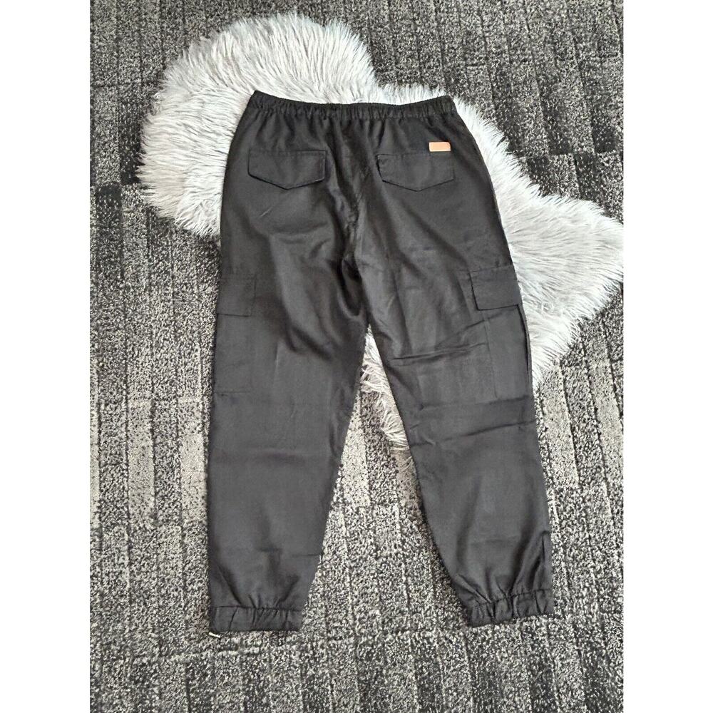Mens Patched Detail Flap Side Drawstring Waist Cargo Pants Size XL - Picture 3 of 3